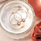 Holiday Rosé Pearl 14K Gold Filled Hoop Earrings