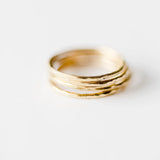 brass hammered stacking ring