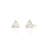 triangle bezel stud earrings