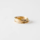 brass hammered stacking ring