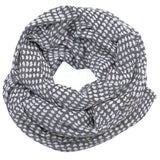dark gray/white dot block printed scarf