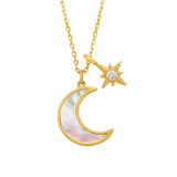 mother of pearl + diamond dreamcatcher pendant