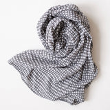 dark gray/white dot block printed scarf