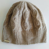 cashmere cable knit skully beanie