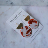 neutral round dangle hook earrings