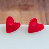 hand drawn heart studs