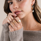 trio cluster gold earrings