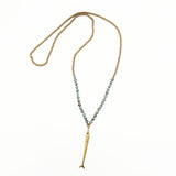 Brass Beaded Fish Pendant Necklace 