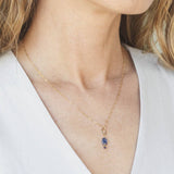 Blue Sea Kyanite Little Gemstone Drop Necklace