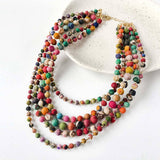 intertwining kantha necklace