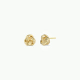 petite gold knot earrings