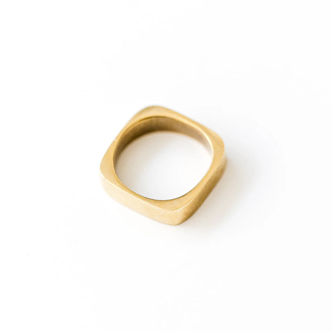 brass hammered stacking ring
