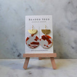 neutral round dangle hook earrings