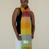 the reykjavik scarf, 100% recycled, yellow check