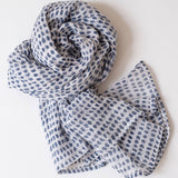 navy dot block printed scarf
