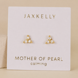 trio cluster gold earrings