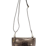 liquid metal mini crossbody wristlet clutch