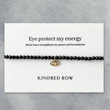 black onyx evil eye affirmation charm bracelet