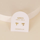 zodiac gold earrings