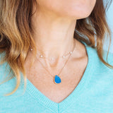 blue druzy alchemy necklace for inner strength