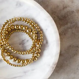 classic gold beaded waterproof stretch bracelets