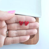 hand drawn heart studs