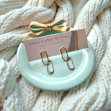 oval stud dangle earrings