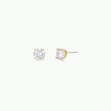 round cz gold earrings