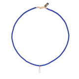 mother of pearl fish charm beaded necklace