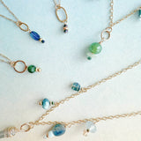 Blue Sea Kyanite Little Gemstone Drop Necklace