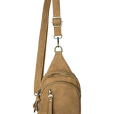 faux suede skyler sling bag
