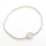 seabreeze stretch silver bead bracelet