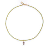 mother of pearl fish charm beaded necklace