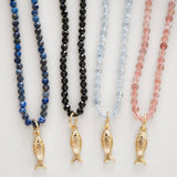 Fish Gemstone Beaded Necklace