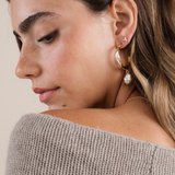 trio cluster gold earrings