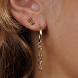 linear drop gold earrings