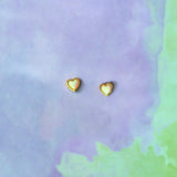 opal heart stud earrings