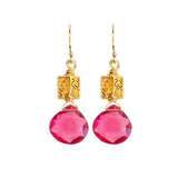 thumbtack earrings in pink chalcedony