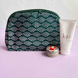Cotton Canvas Cosmetic Case -  Toiletry Bag - Travel Pouch