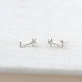 shooting star with crystals stud earrings