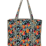 Quilted Cotton Bag - Mediterranean Pomegranates