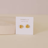 petite gold knot earrings
