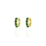 gemstone huggie hoop earrings