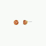round cz gold earrings