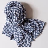 tula dark sea block printed scarf