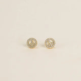 pave peace sign stud