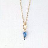 Blue Sea Kyanite Little Gemstone Drop Necklace