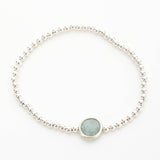 seabreeze stretch silver bead bracelet