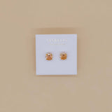 round cz gold earrings