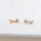 shooting star with crystals stud earrings